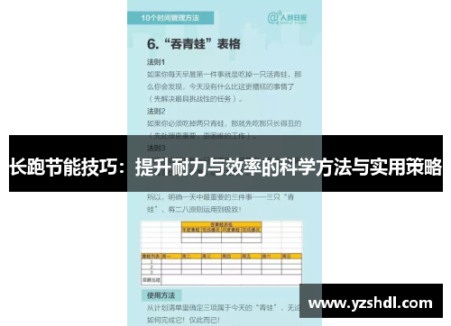 长跑节能技巧：提升耐力与效率的科学方法与实用策略